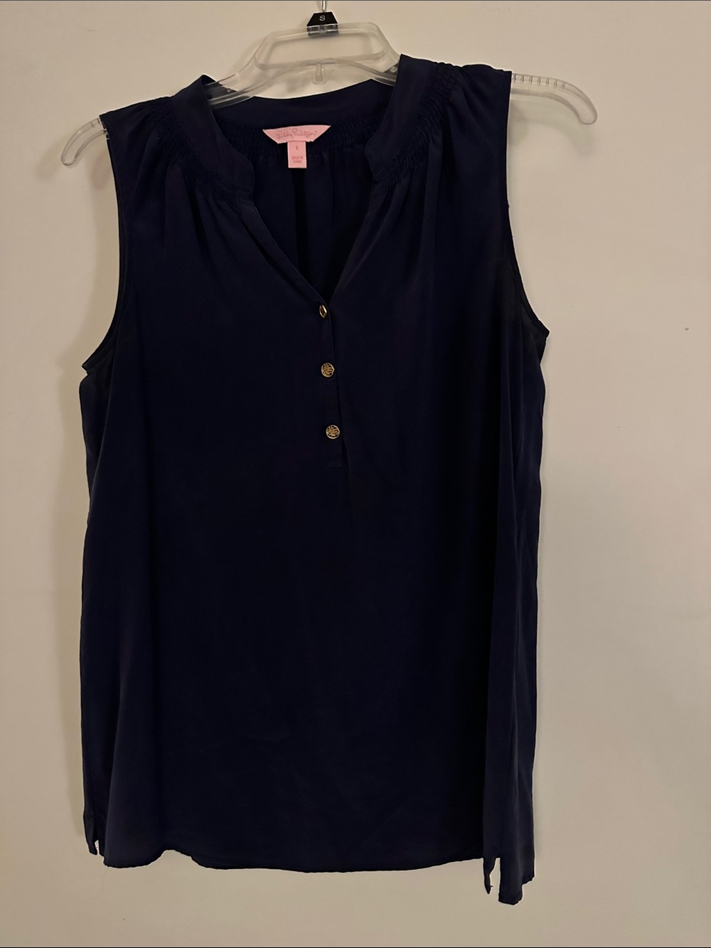 Lilly Pulitzer Navy Sleeveless Button-Front Tank